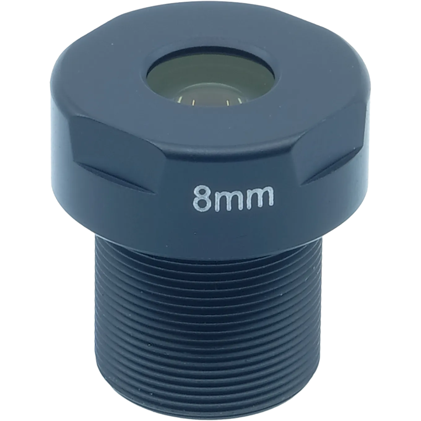 Lens M12 8mm viewed from its front side.