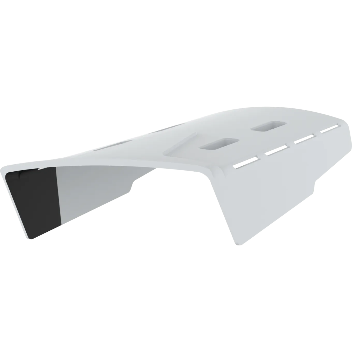 White AXIS TP1808-E Weathershield viewed from its left angle. 