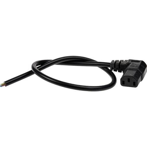 Mains Cable Angle C13-Open 0.5 m