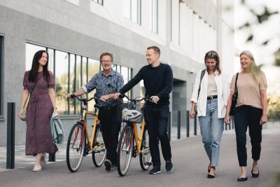 people walk bike